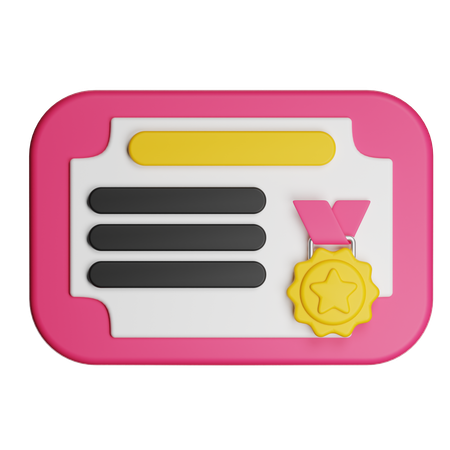 Certificado  3D Icon