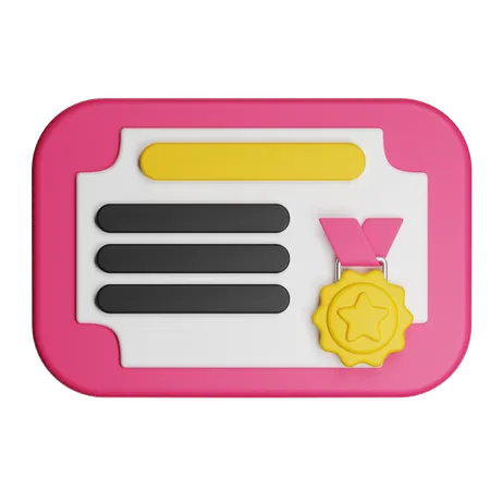 Certificado  3D Icon