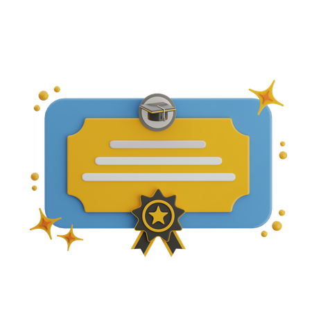 Certificado  3D Icon