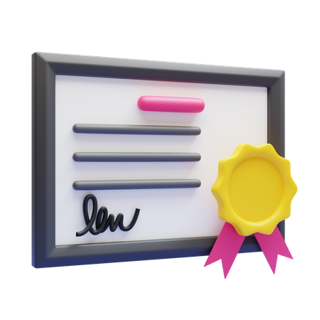 Certificado  3D Icon