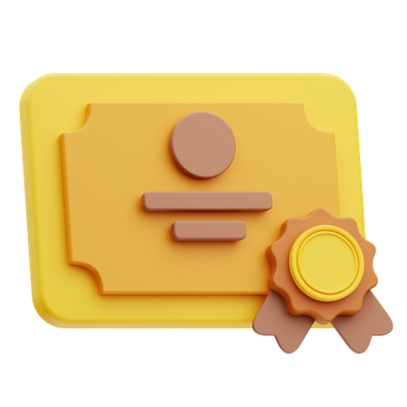 Certificado  3D Icon