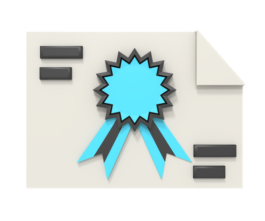 Certificado  3D Icon