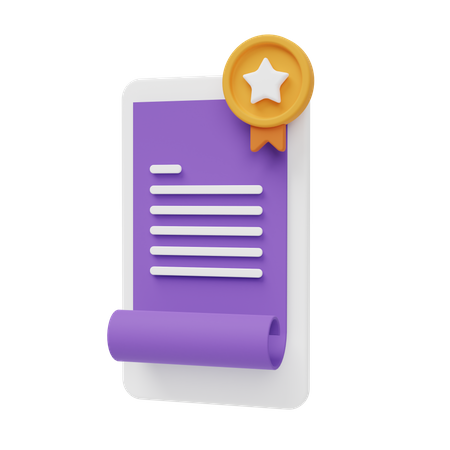 Certificado  3D Icon