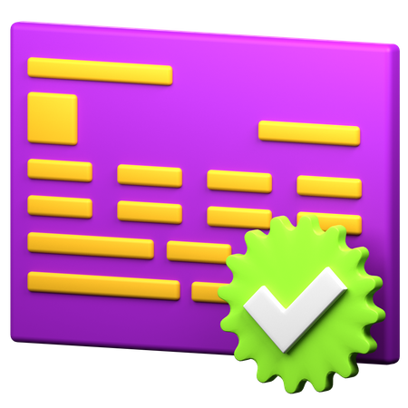 Certificado  3D Icon