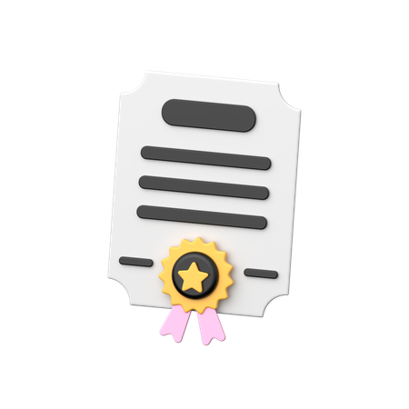 Certificado  3D Icon
