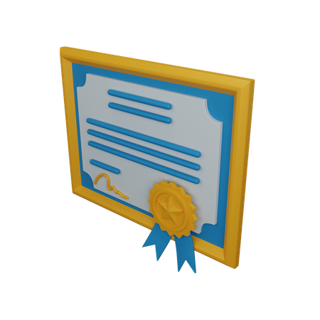 Certificado  3D Icon