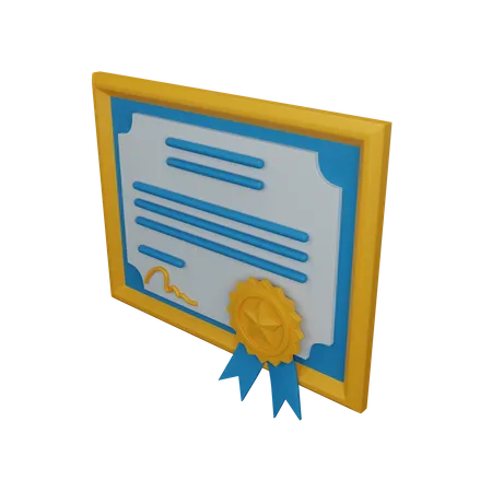 Certificado  3D Icon