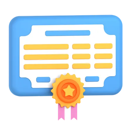 Certificado  3D Icon