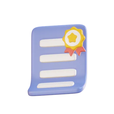 Certificado  3D Icon