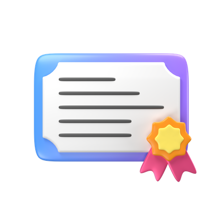 Certificado  3D Icon