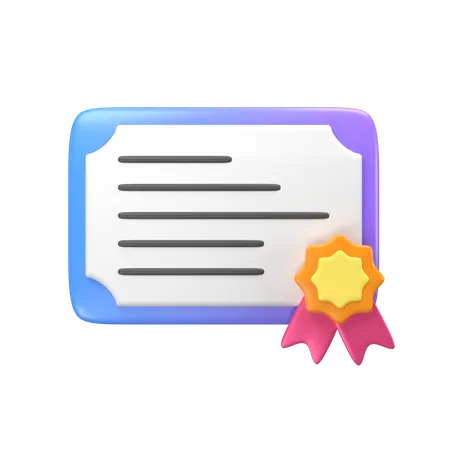 Certificado  3D Icon