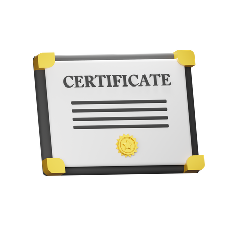 Certificado  3D Icon