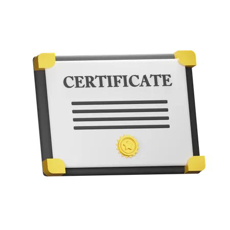 Certificado  3D Icon