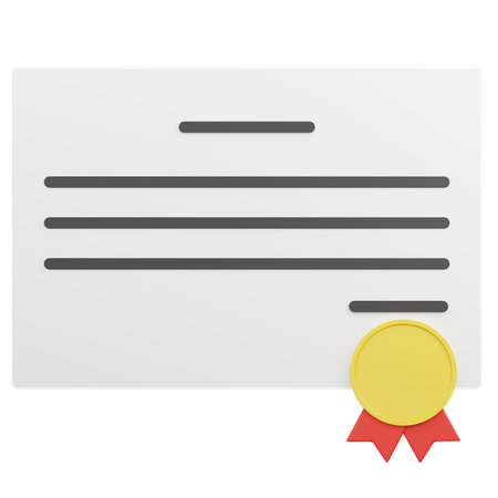 Certificado  3D Icon