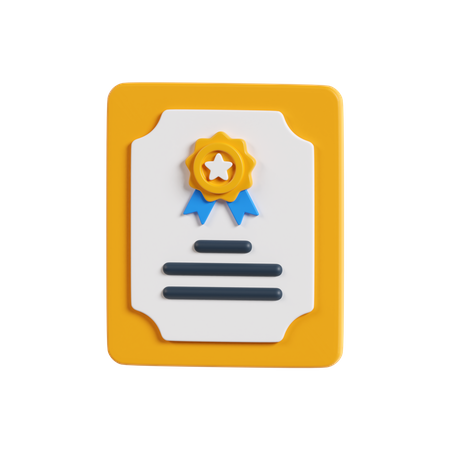 Certificado  3D Icon