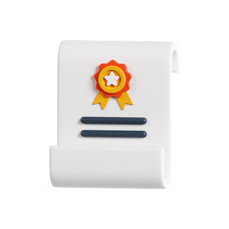 Certificado  3D Icon