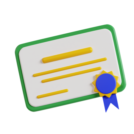 Certificado  3D Icon