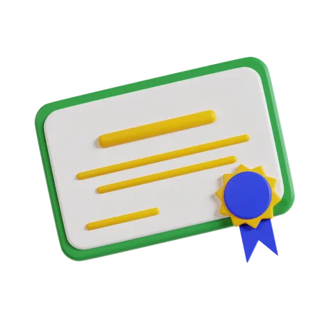 Certificado  3D Icon