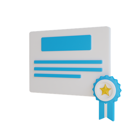 Certificado  3D Icon