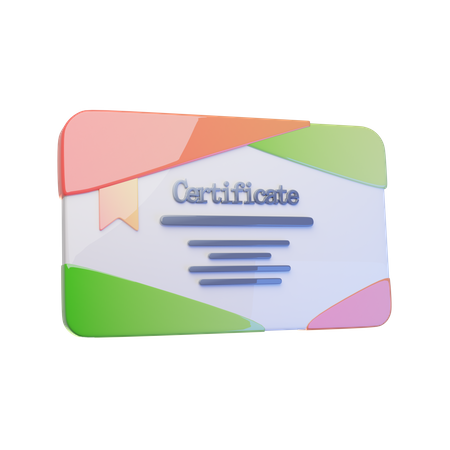 Certificado  3D Icon