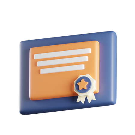Certificado  3D Icon