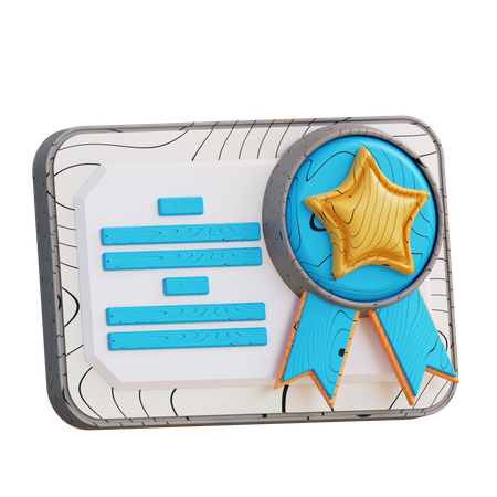 Certificado  3D Icon