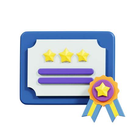 Certificado  3D Icon