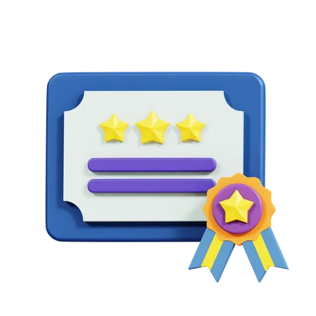 Certificado  3D Icon