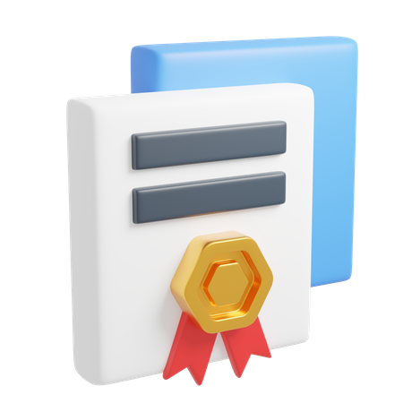 Certificado  3D Icon