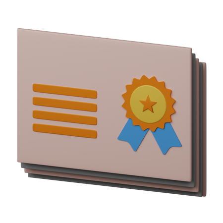 Certificado  3D Icon