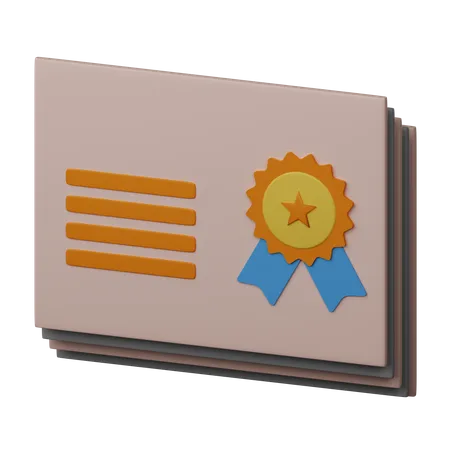 Certificado  3D Icon