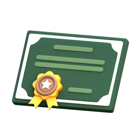 Certificado  3D Icon