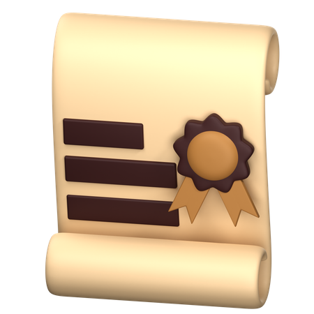 Certificado  3D Icon