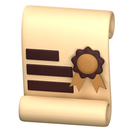 Certificado  3D Icon