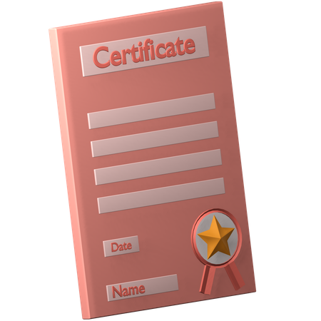 Certificado  3D Icon