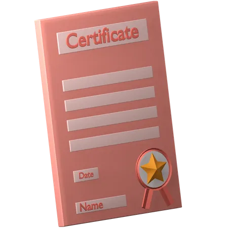 Certificado  3D Icon