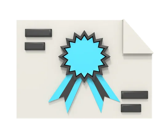 Certificado  3D Icon