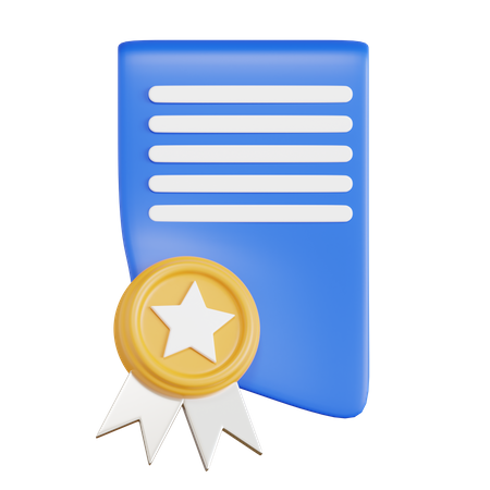 Certificado  3D Icon