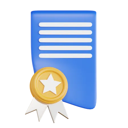 Certificado  3D Icon