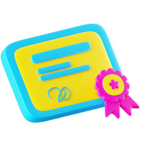 Certificado  3D Icon