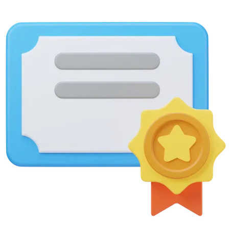 Certificado  3D Icon