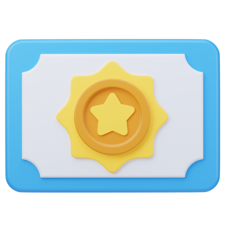 Certificado  3D Icon