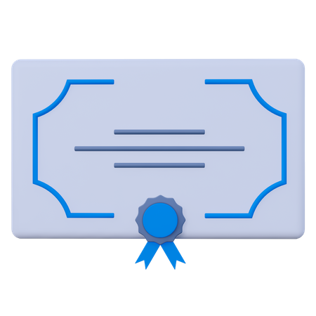 Certificado  3D Icon