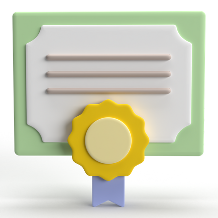 Certificado  3D Icon