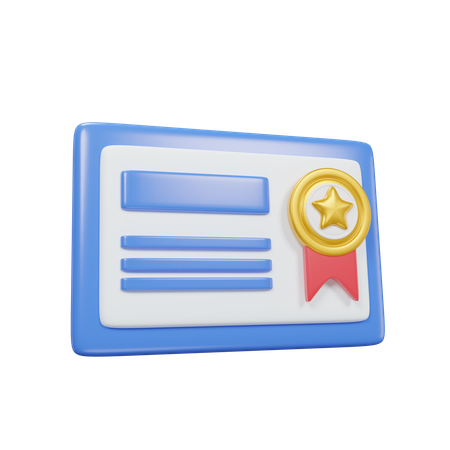 Certificado  3D Icon