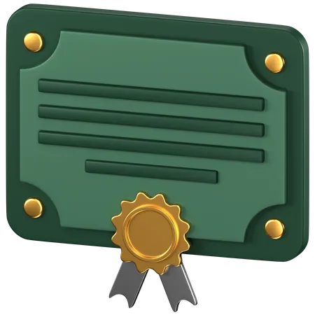 Certificado  3D Icon