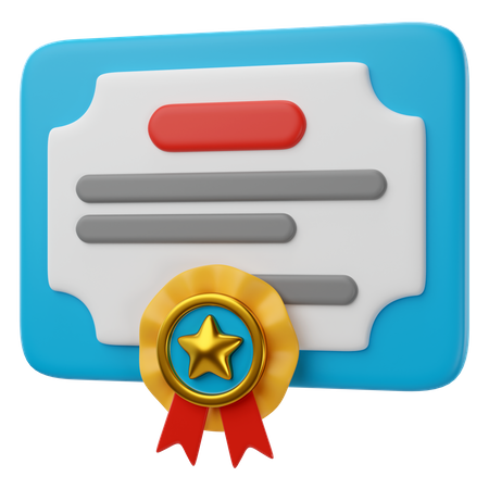 Certificado  3D Icon