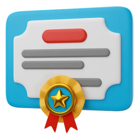 Certificado  3D Icon