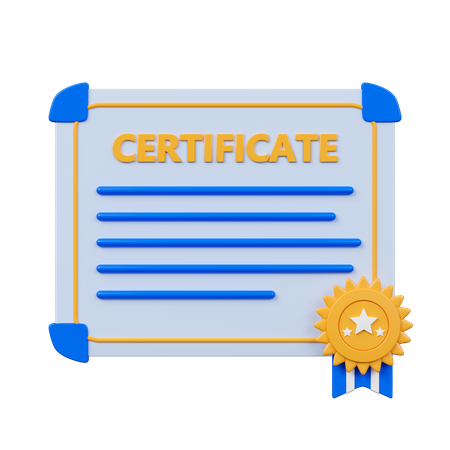 Certificado  3D Icon