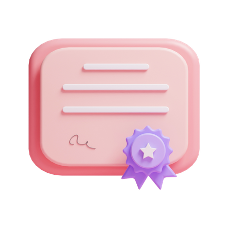 Certificado  3D Icon